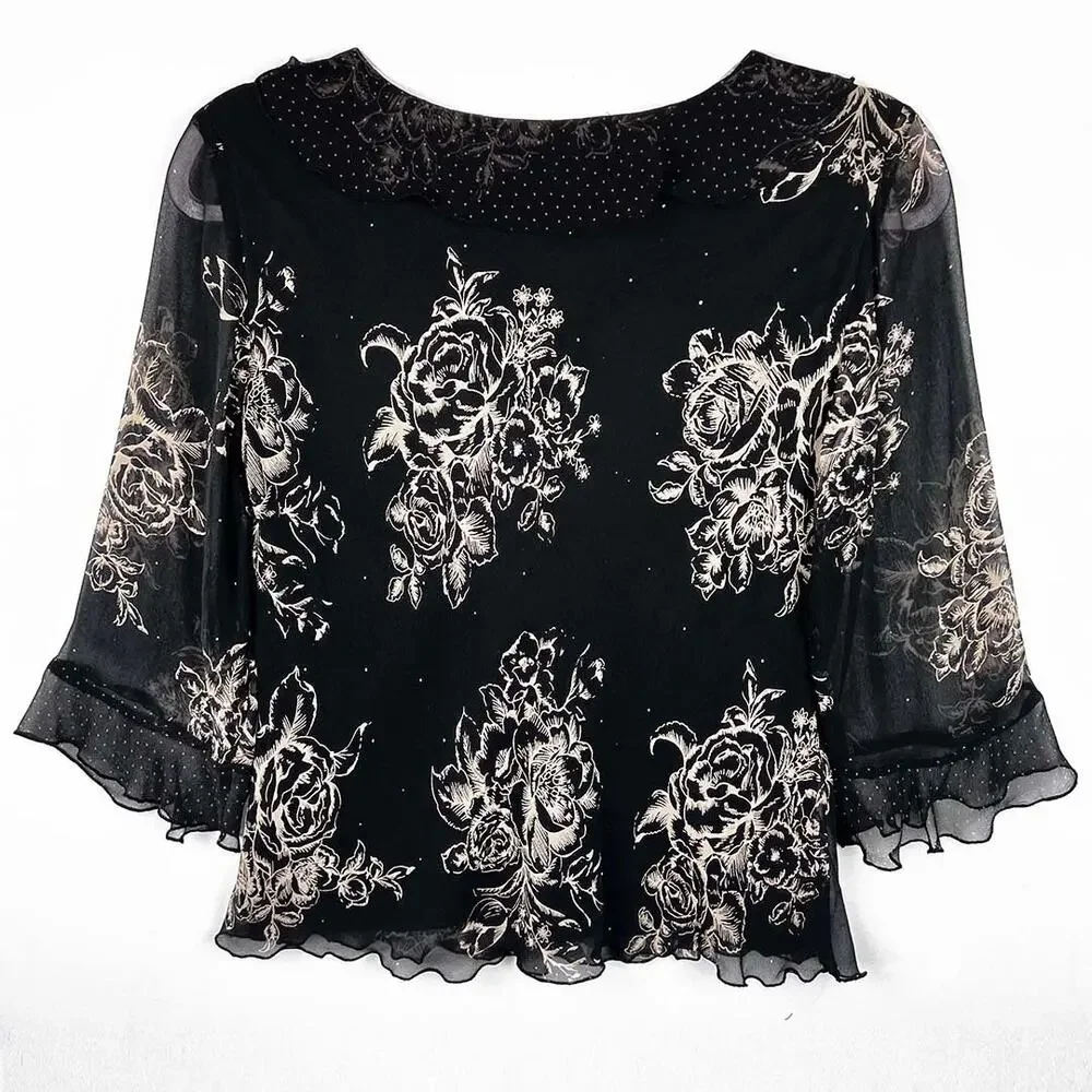 Jonathan Martin 100% Silk Floral Top Size Medium - Picture 11 of 11